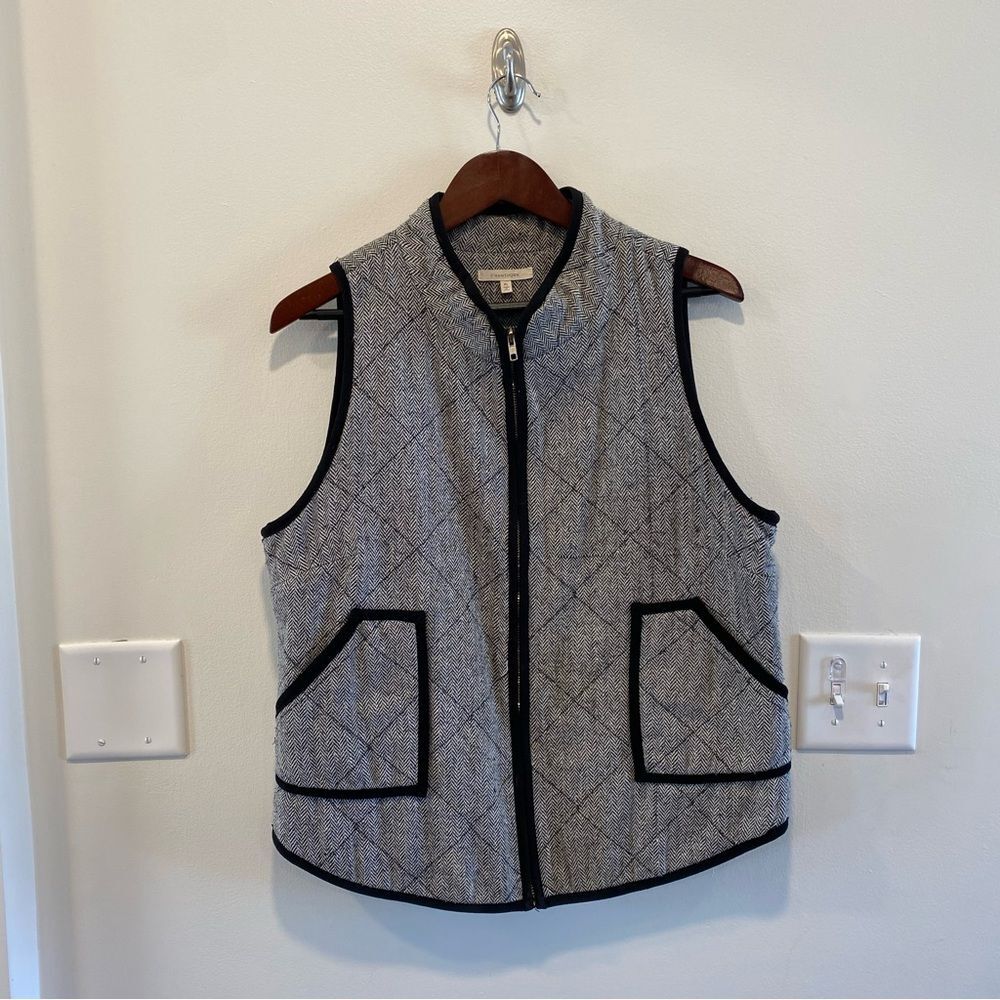 41 Hawthorne quilted vest womens XL herringbone classic preppy old money